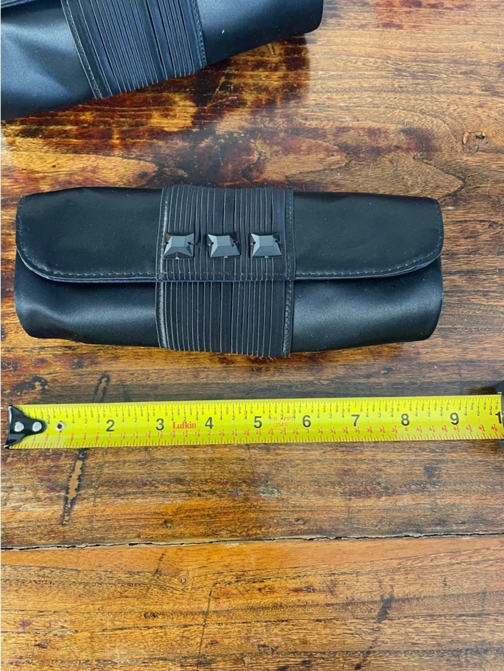 2 MAC Cosmetics Black Satin Roll-Up Cosmetic‎ Brush Case with Stud Accents